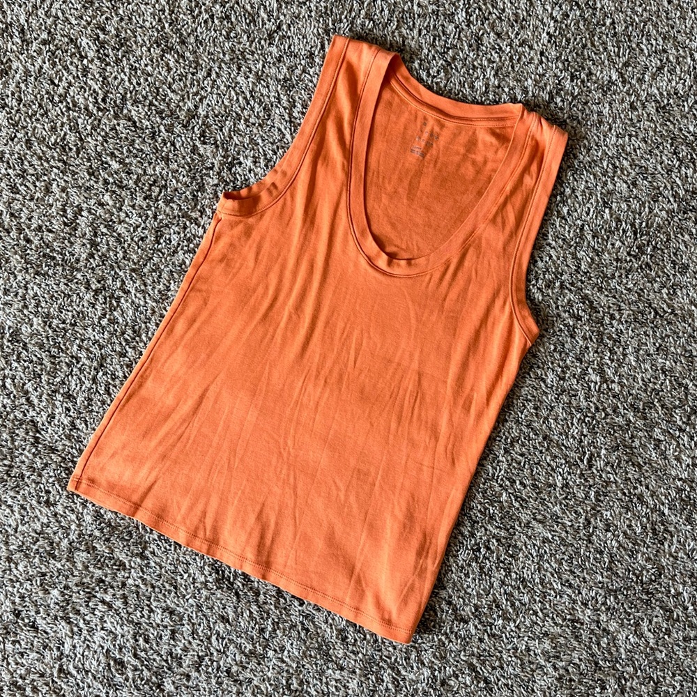 a new day Orange Scoop Neck Semi Fitted Tank Top